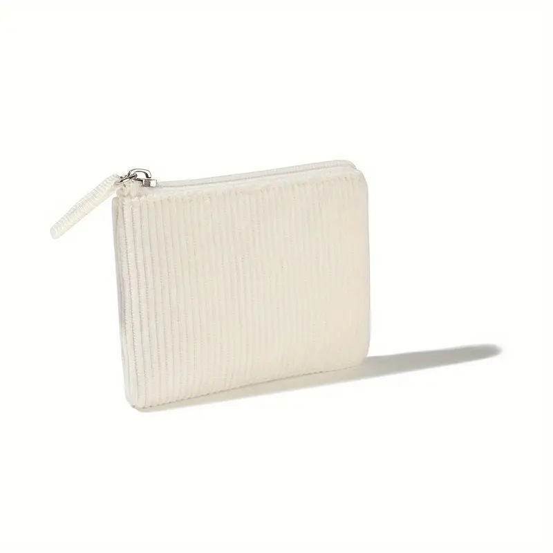 Corduroy kockasti novčanik s zatvaračem, prostor za ruž, prilagodljiv logotip