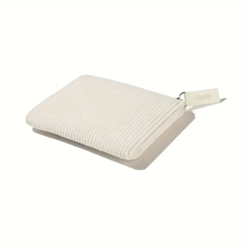 Corduroy kockasti novčanik s zatvaračem, prostor za ruž, prilagodljiv logotip