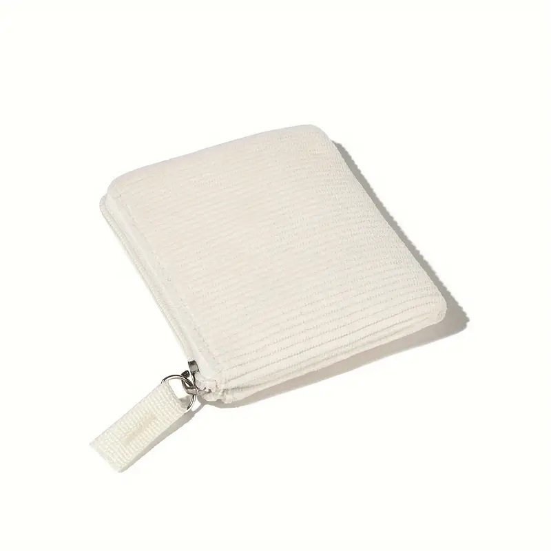 Corduroy kockasti novčanik s zatvaračem, prostor za ruž, prilagodljiv logotip