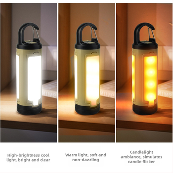 LED kempingová lampa XF-LY23, nabíjateľná, 3V, 5W, 90° skladací dizajn s tromi lopatkami