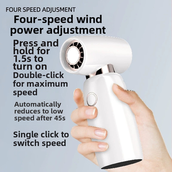 Prenosný turbo ventilátor s Li-ion batériou, 5V, 4W, hluk < 36 dB, 4 rýchlosti