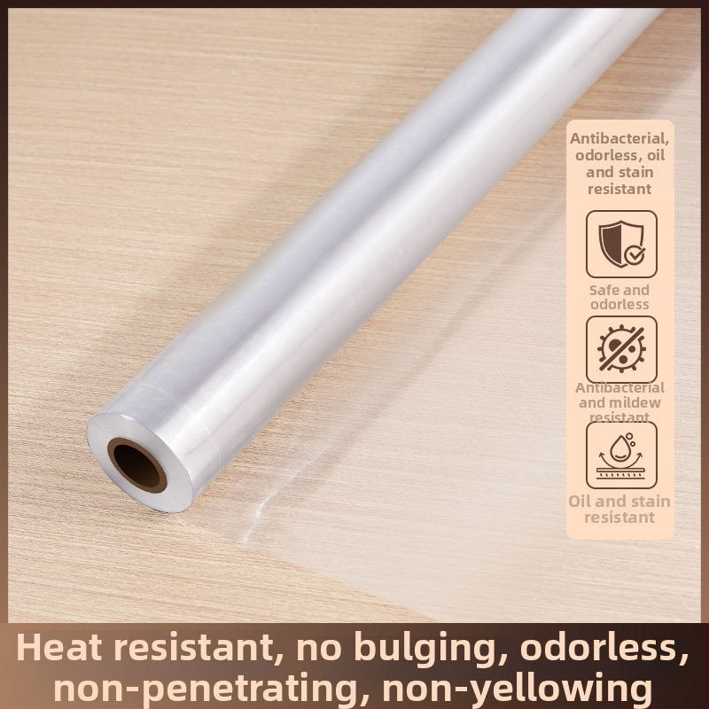 Priehľadný ochranný film na stolný plát pre masívne drevo a mramor – samolepiaci, tepelne odolný, vodeodolný, antibakteriálny