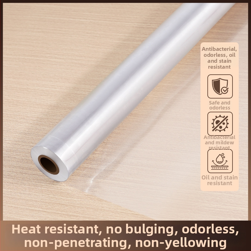 Priehľadný ochranný film na stolný plát pre masívne drevo a mramor – samolepiaci, tepelne odolný, vodeodolný, antibakteriálny