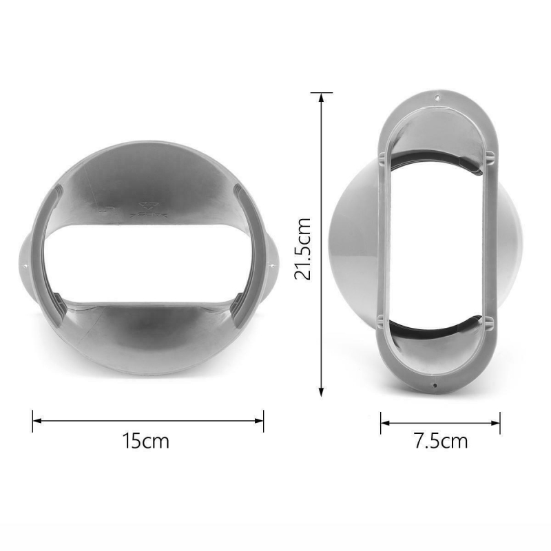 Prenosný vývod pre mobilnú klimatizáciu s plochým koncovým spojom (duckbill), priemer 15 cm a 13 cm, model 150-130