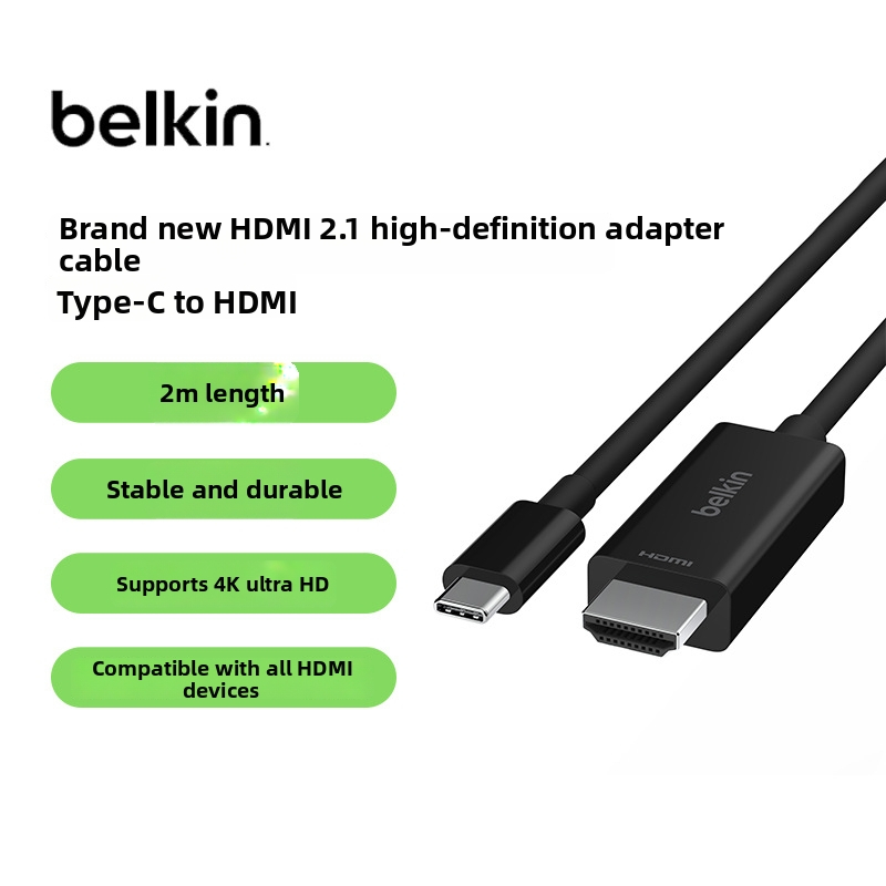 Kábel Type-C na HDMI 2.1 pre 4K zobrazenie - HDMI A konektor, meď potiahnutá striebrom