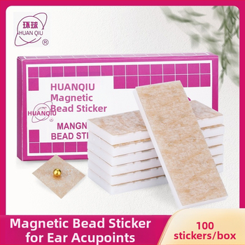 Ušný akupunktúrny tlakový stimulačný náplasť, jednorazová, medicínska, 100 náplastí, Global Brand