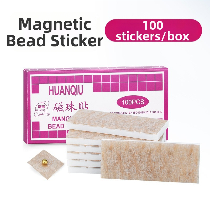 Ušný akupunktúrny tlakový stimulačný náplasť, jednorazová, medicínska, 100 náplastí, Global Brand