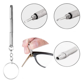 Sada skrutkovačov na okuliare a hodinky v guľatom boxe – nerezová oceľ, 1000 ks, pre okuliare a hodinky