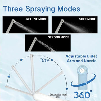 Prenosné nabíjateľné bidet, ručný hygienický irrigátor, elektrické ovládanie, elektroplakovaná úprava povrchu, moderný minimalistický štýl