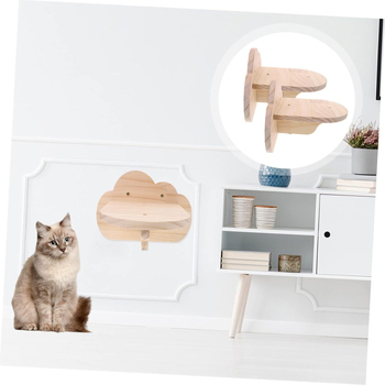 Nástenná skákacia platforma pre mačky zo masívneho dreva — jednoduchý štýl, značka Thousand wood source, nie je dovezené
