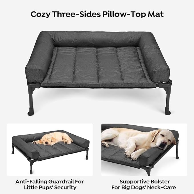 Fushang Odvojiva pseća lezaljka s prozračnom Teslin mrežom, vodootporna i protuklizna, okvir od nehrđajućeg čelika