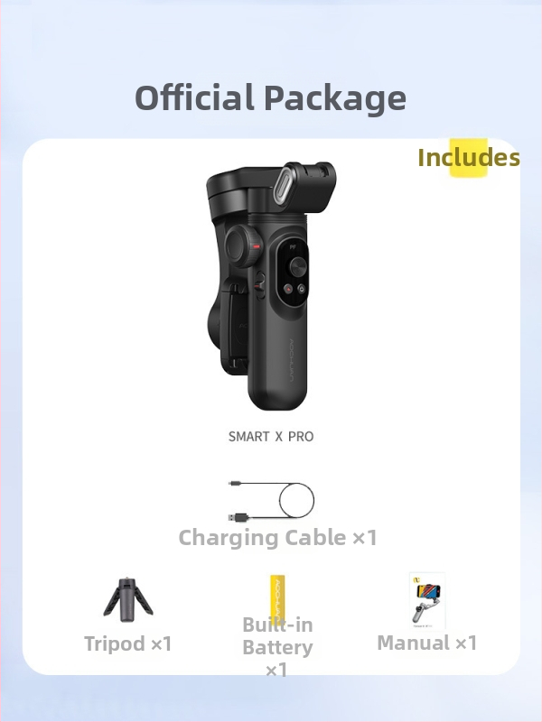 Smart X Pro išmaniojo telefono 3-asis stabilizatorius – rankinis, ABS, prieš drebulę