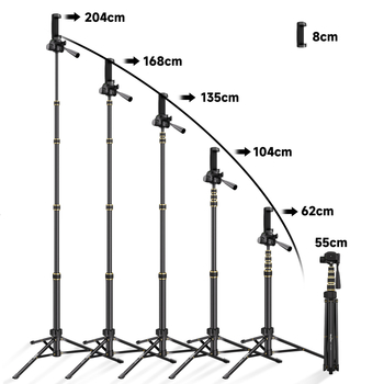 DSLR grindinis stovas NP-2688 iš Neepho, 3D gimball, aliuminio lydinys, 5 sekcijų, apkrova 2–5 kg (greito atleidimo plokštelė)