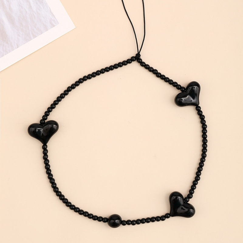 Srcolik lanac za telefon – lagan i sjajan, od plastike; artikl jd601099512580061; viseća etiketa; rekviziti za dekoriranje prostora