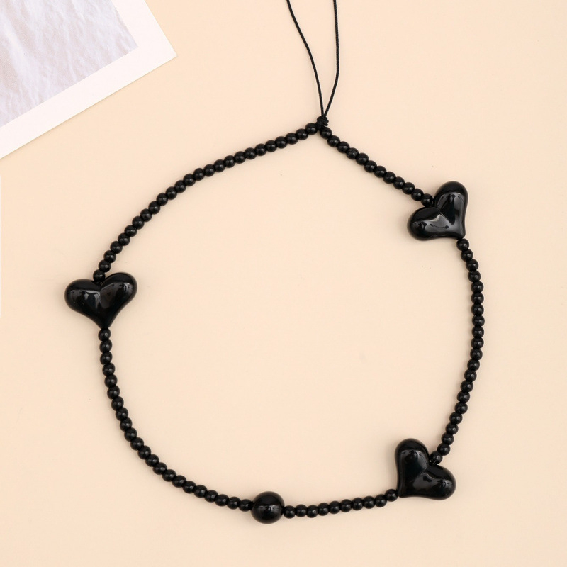 Srcolik lanac za telefon – lagan i sjajan, od plastike; artikl jd601099512580061; viseća etiketa; rekviziti za dekoriranje prostora