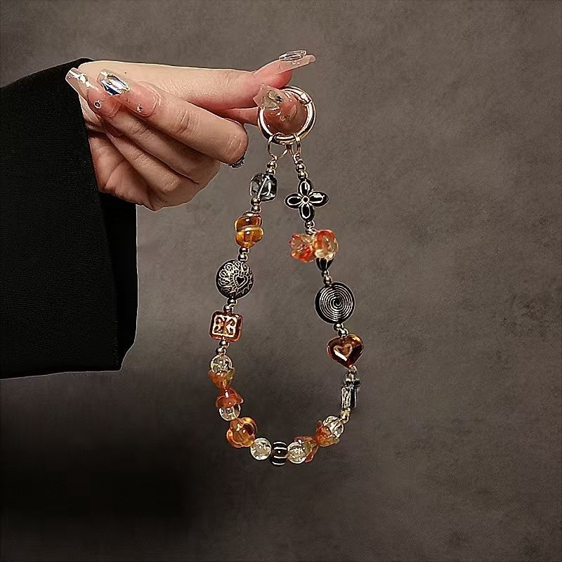 Κρεμαστή χάντρα για κινητό σε ρετρό κινεζικό στυλ, χειροποίητο, PVC, γεωμετρικό σχήμα, διακοσμητικό, εκτύπωση λογότυπου