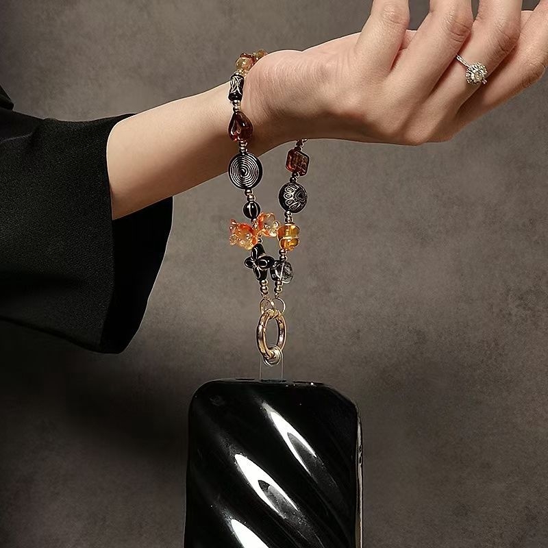 Κρεμαστή χάντρα για κινητό σε ρετρό κινεζικό στυλ, χειροποίητο, PVC, γεωμετρικό σχήμα, διακοσμητικό, εκτύπωση λογότυπου