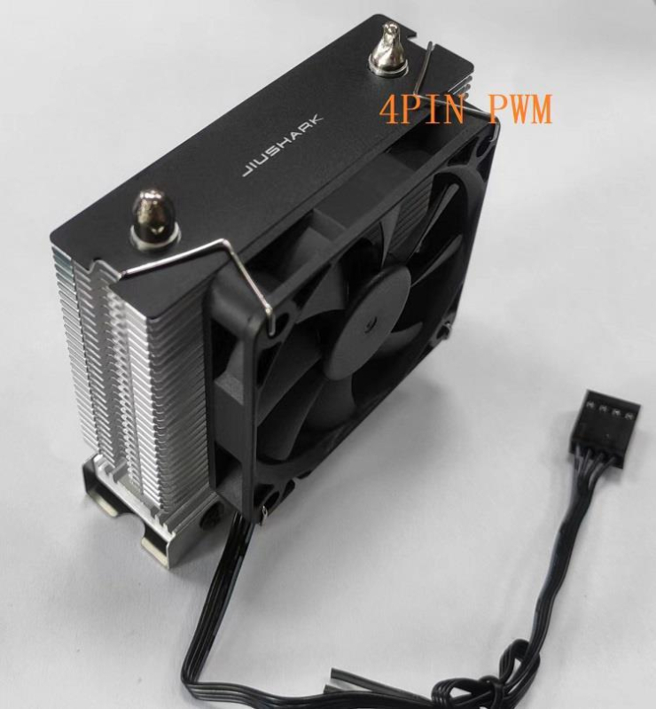 Chladič pre SSD M.2-2280 s dvojitými tepelnými trubicami, 4-pin PWM ventilátor, hydraulické ložisko, meď-hliníkové spojenie, 3000 RPM