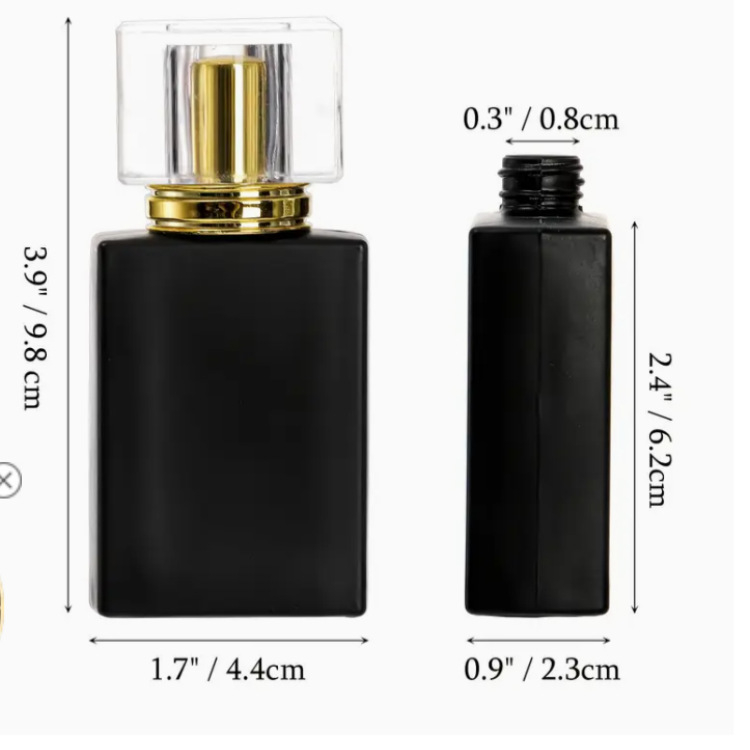 Náhradná fľaša na parfum, sklenená s rozprašovačom a závitovým uzáverom, značka Beauty More