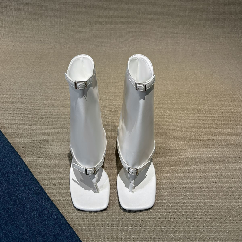 Rimske sandale s PU gornjim dijelom, kvadratni vrh, tanak peta 6-8 cm, korejski stil