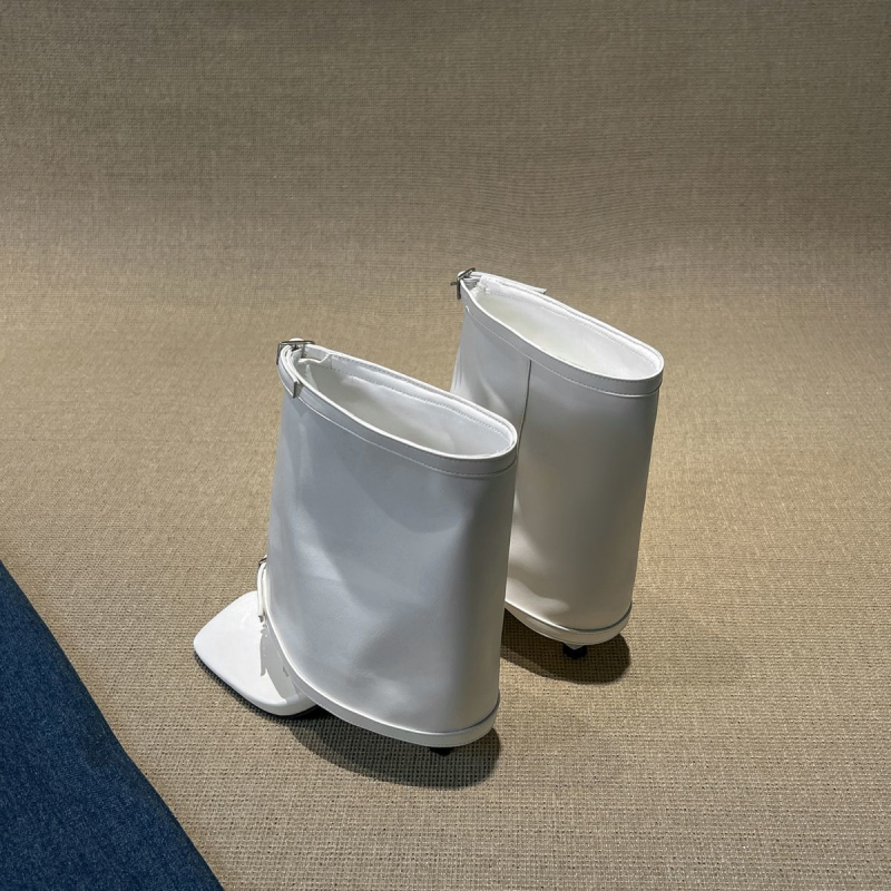 Rimske sandale s PU gornjim dijelom, kvadratni vrh, tanak peta 6-8 cm, korejski stil