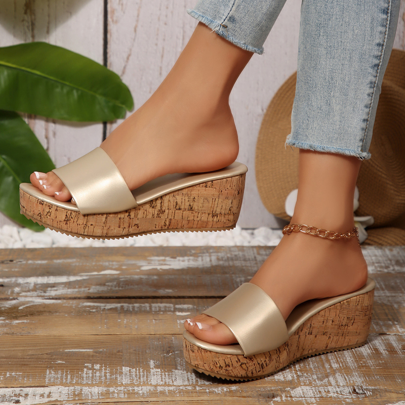 Sandale s jednim remenom, PU gornji dio, okrugli vrh, gumenom sole, unutarnji materijal: umjetna koža — proljeće 2025