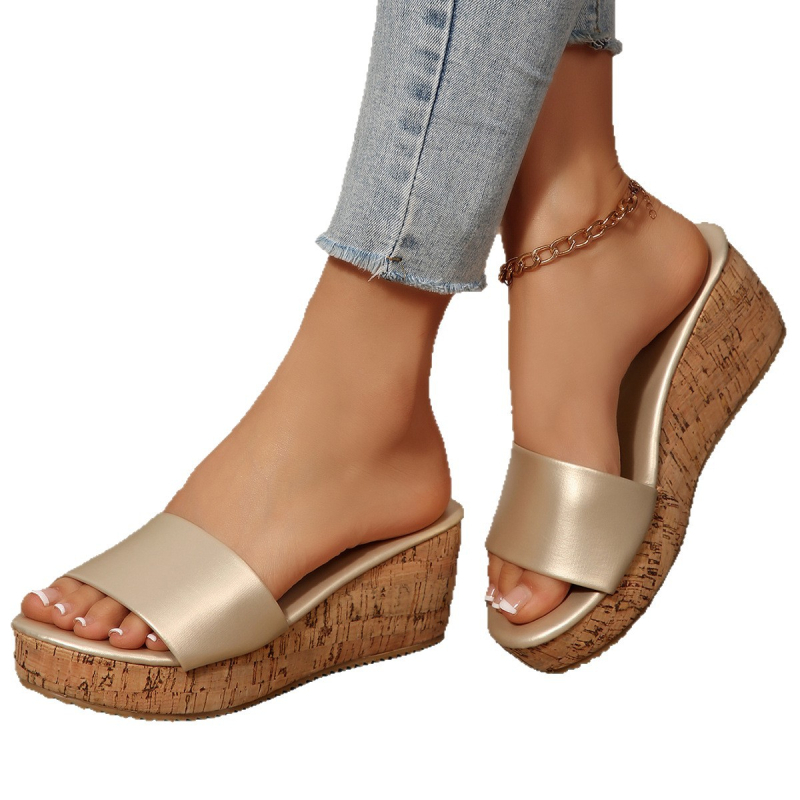 Sandale s jednim remenom, PU gornji dio, okrugli vrh, gumenom sole, unutarnji materijal: umjetna koža — proljeće 2025