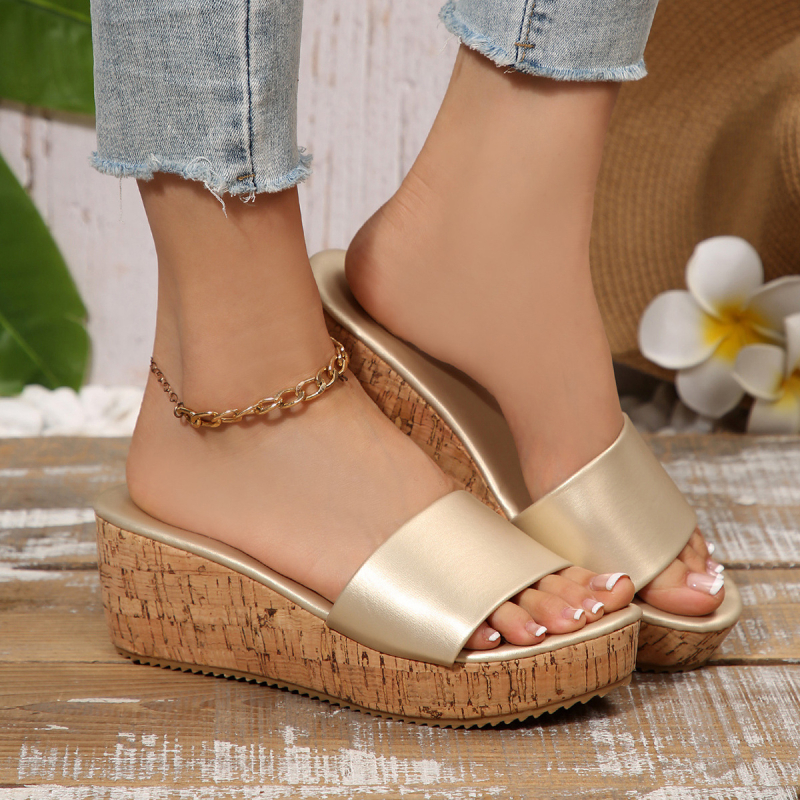 Sandale s jednim remenom, PU gornji dio, okrugli vrh, gumenom sole, unutarnji materijal: umjetna koža — proljeće 2025