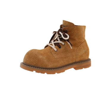 Gležnjače u britanskom stilu, nubuk/velur gornji dio, prednje vezivanje, niski kvadratni potpetice 1–3 cm, gumena potplata, protuklizno