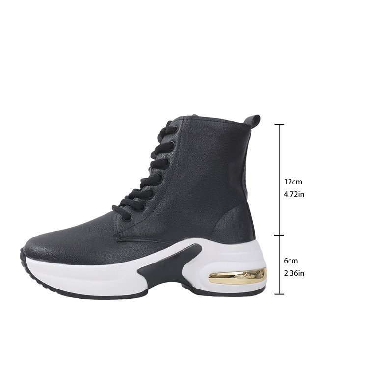 Ženske zimske čizme s klinom, okrugli vrh, PU gornji dio, gumena potplata, pull-on dizajn