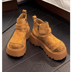 Ženske Martin čizme, gornji dio od mikrovlakna, gumena potplata, okrugli vrh, debeli srednji pet, niski shaft