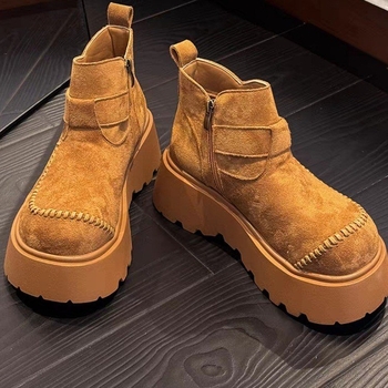 Ženske Martin čizme, gornji dio od mikrovlakna, gumena potplata, okrugli vrh, debeli srednji pet, niski shaft