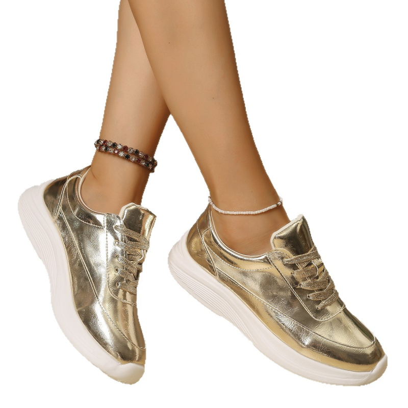 Ženske loaferice od PU kože s okruglim nosom, lagana platforma, prednje vezanje