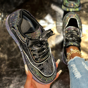 Ženske svakodnevne tenisice s platformom, PU gornji dio, okrugli vrh, visina platforme 3–5 cm, vezanje šnure