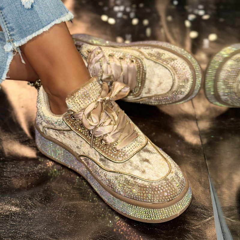 Ženske svakodnevne tenisice s platformom, PU gornji dio, okrugli vrh, visina platforme 3–5 cm, vezanje šnure