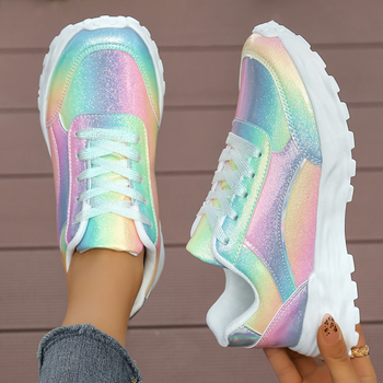 Ženske sportske tenisice s protukliznom potplatom za planinarenje i trčanje, bez vezica, kožni vrh prsta