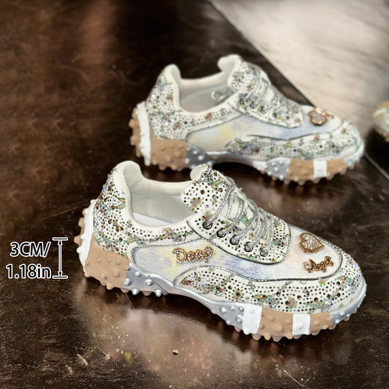 Ženske casual tenisice PU+ mreža gornji dio, okrugli vrh, klin 3–5 cm, vezanje, protuklizna đon