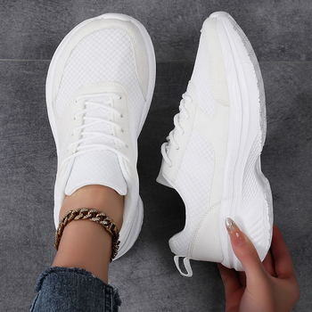 Ženske casual cipele: okrugla špička, mrežasti gornji dio, sintetička koža, srednja visina pete 3–5 cm (okrugla špička; mrežasti gornji dio; sintetička koža; srednja visina pete 3–5 cm)