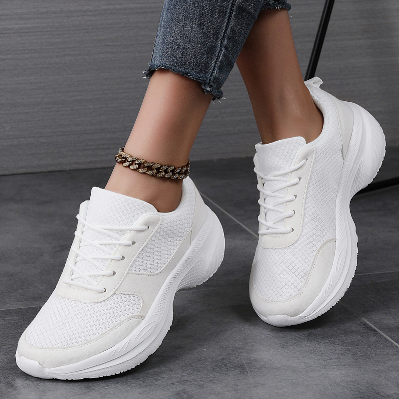 Ženske casual cipele: okrugla špička, mrežasti gornji dio, sintetička koža, srednja visina pete 3–5 cm (okrugla špička; mrežasti gornji dio; sintetička koža; srednja visina pete 3–5 cm)