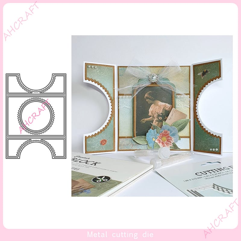 Matrica za izrezivanje za pozadinski okvir, od ugljičnog čelika, ručno izrađena DIY s graviranjem (Geometrija; Kućni dekor)