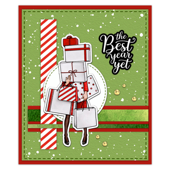 Ștampilă din silicon pentru decorarea hârtiei, design Anul Nou cu 3 figuri, material: matriță din oțel cu carbon, fabricație: turnare, cod produs: YX1635