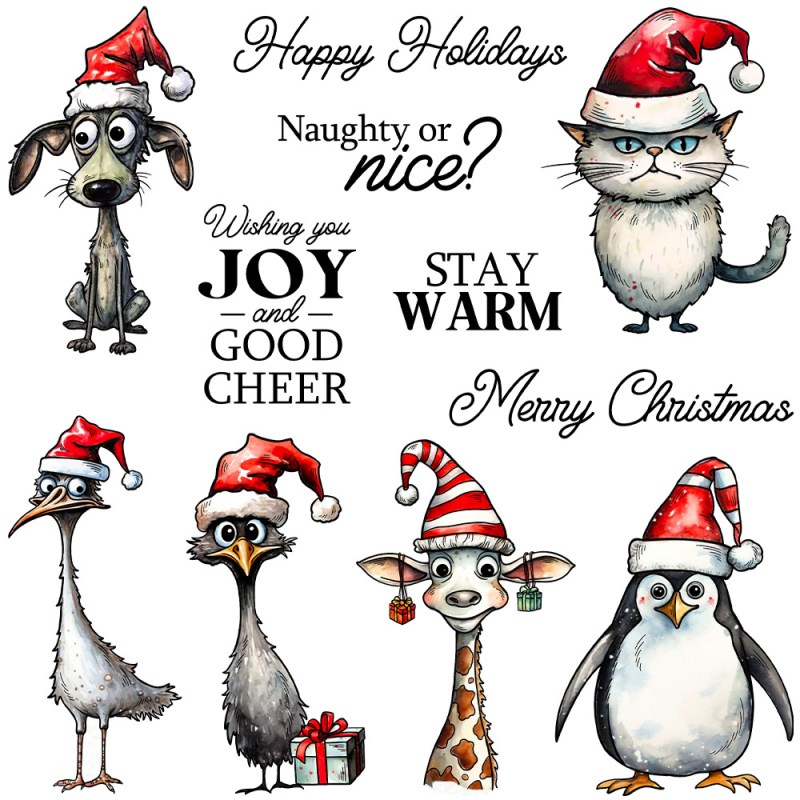 Ștampilă transparentă pentru embosare, cu motiv animal în pălărie, din oțel carbon și silicon, pentru decorarea caietelor