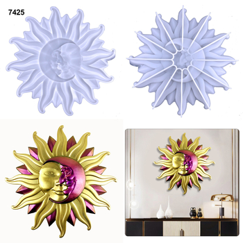 Silikonska forma za DIY smolu – privjesak Sunca i Mjeseca, nepravilan oblik, zidni ukras