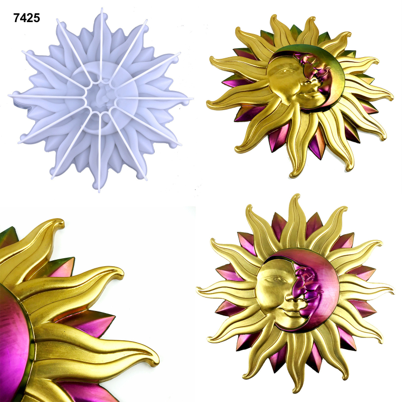 Silikonska forma za DIY smolu – privjesak Sunca i Mjeseca, nepravilan oblik, zidni ukras