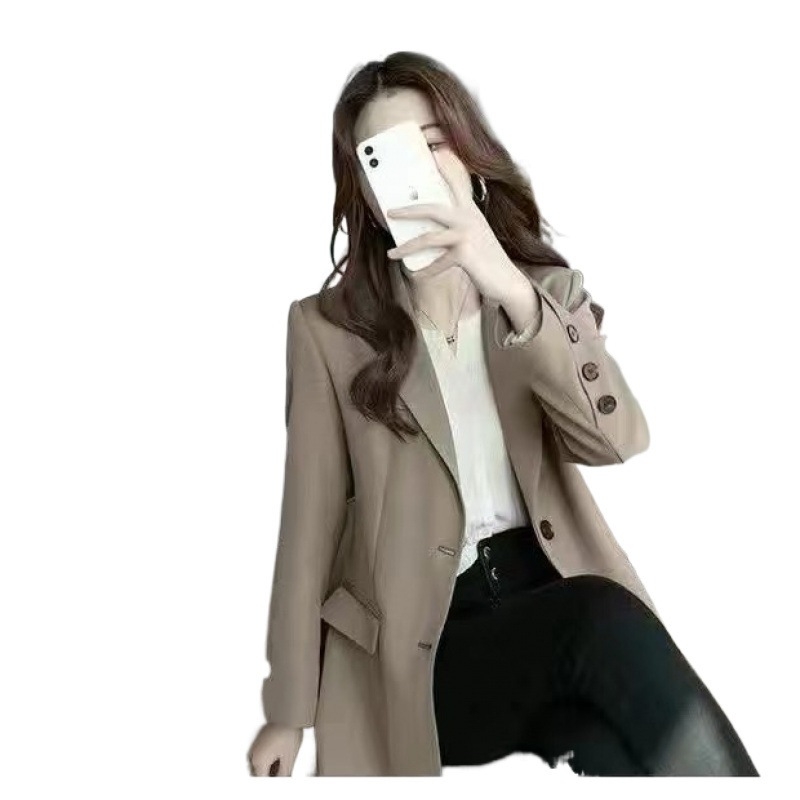 Naistele bleiser lotuse leheka kaelusega, kroonlehe kujulised varrukad, ühe rea nuppudega sulgumine, polüester, kevad/sügis, vaba lõige