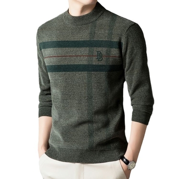 Meeste villane kampsun fleece voodriga, ümmarguse kaelusega, vaba lõige, paks kudum