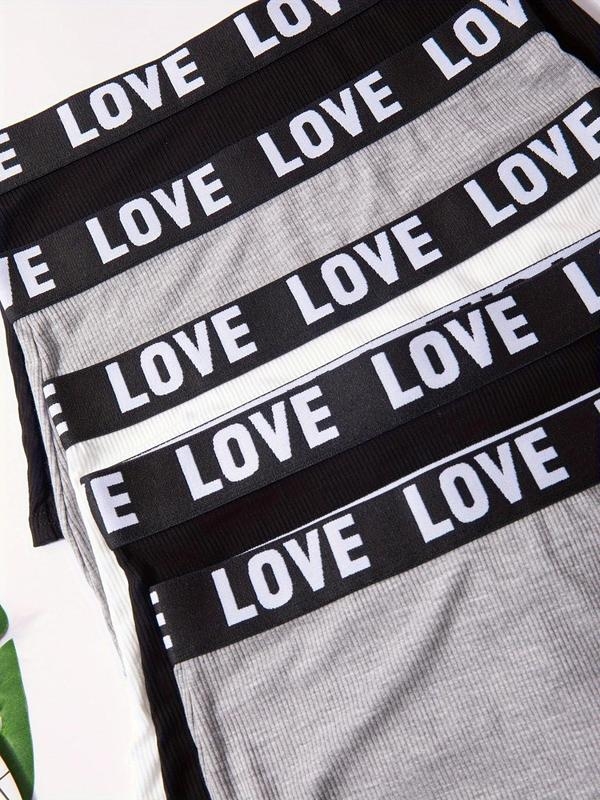 Letter Tape Boyshorts – Normalan kroj, mekana pamuk, prozračan, visok struk