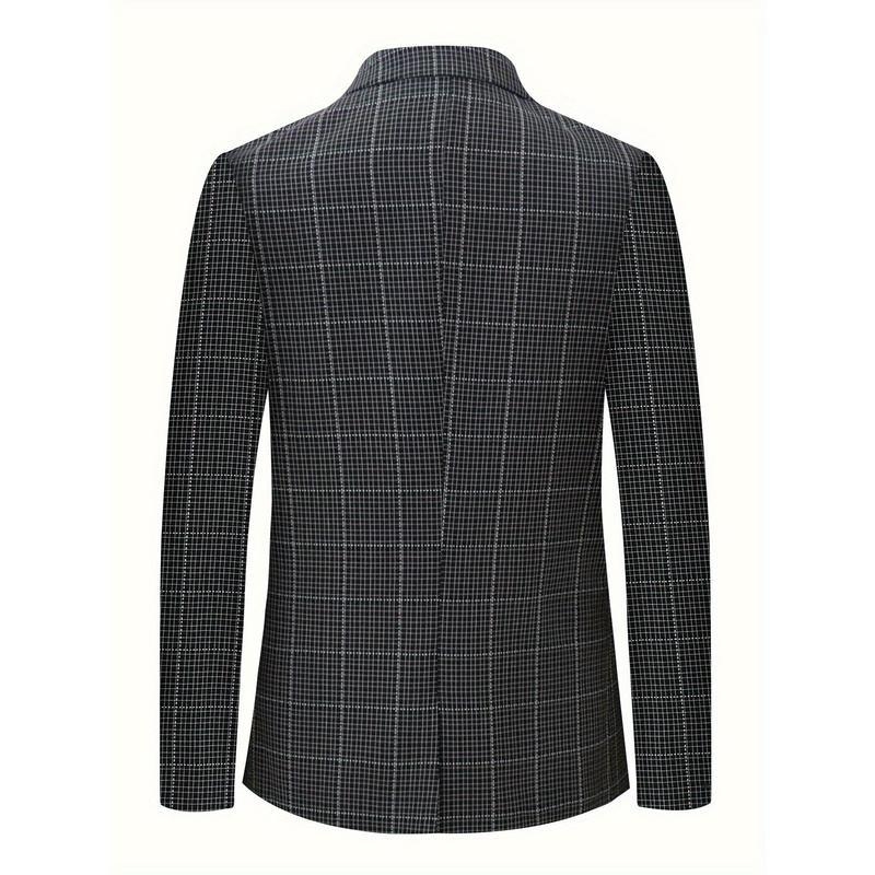 Kasdienis vyriškas kostiumas iš lino-korduro audinio, siauras siluetas, vieno mygtuko, rever, pavasaris 2025