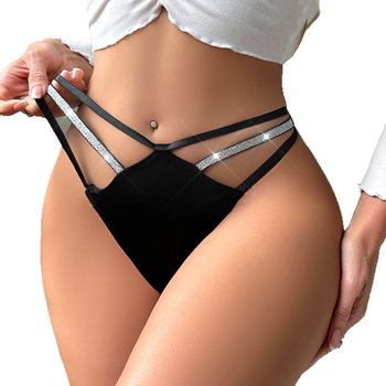 Dámske tangá, priedušný polyester, nízky pás, bavlnená podšívka v rozkroku