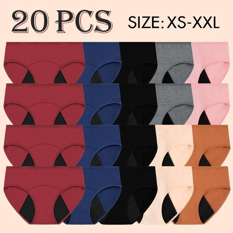 Bezšivni ženski donji veš za menstrualno razdoblje, 10 komada, visok struk, pamuk